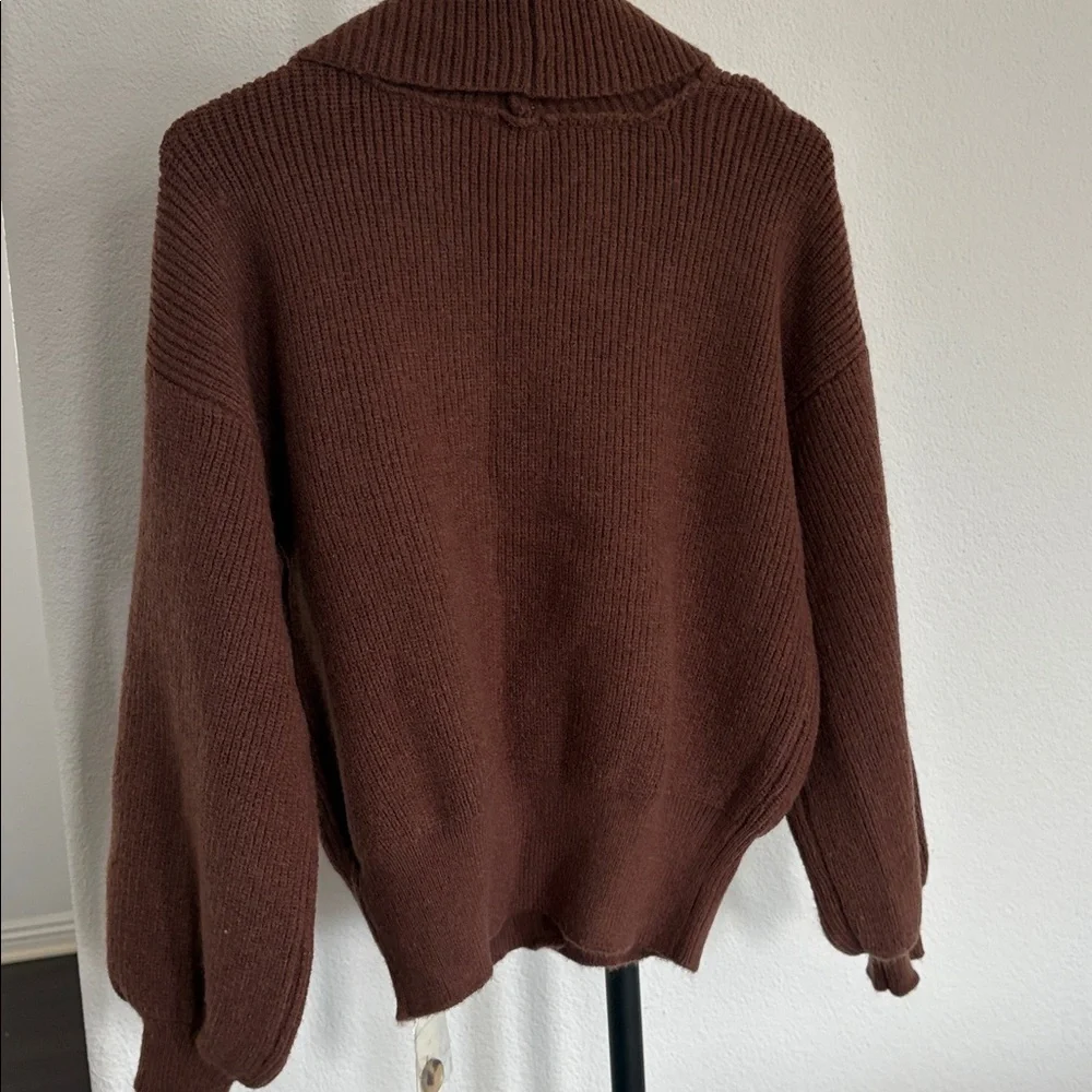 Commense Ribbed Knit Cropped Shawl Collar Cardigan NWT Size S - Picture 10 of 10